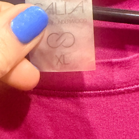 CALIA by Carrie Underwood Magenta Tie-Front Short Sleeve Top I Size XL - Picture 7 of 7